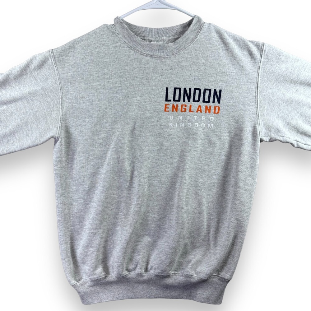 London England United Kingdom Sweatshirt Men's S Small Gray Fruit Of The Loom